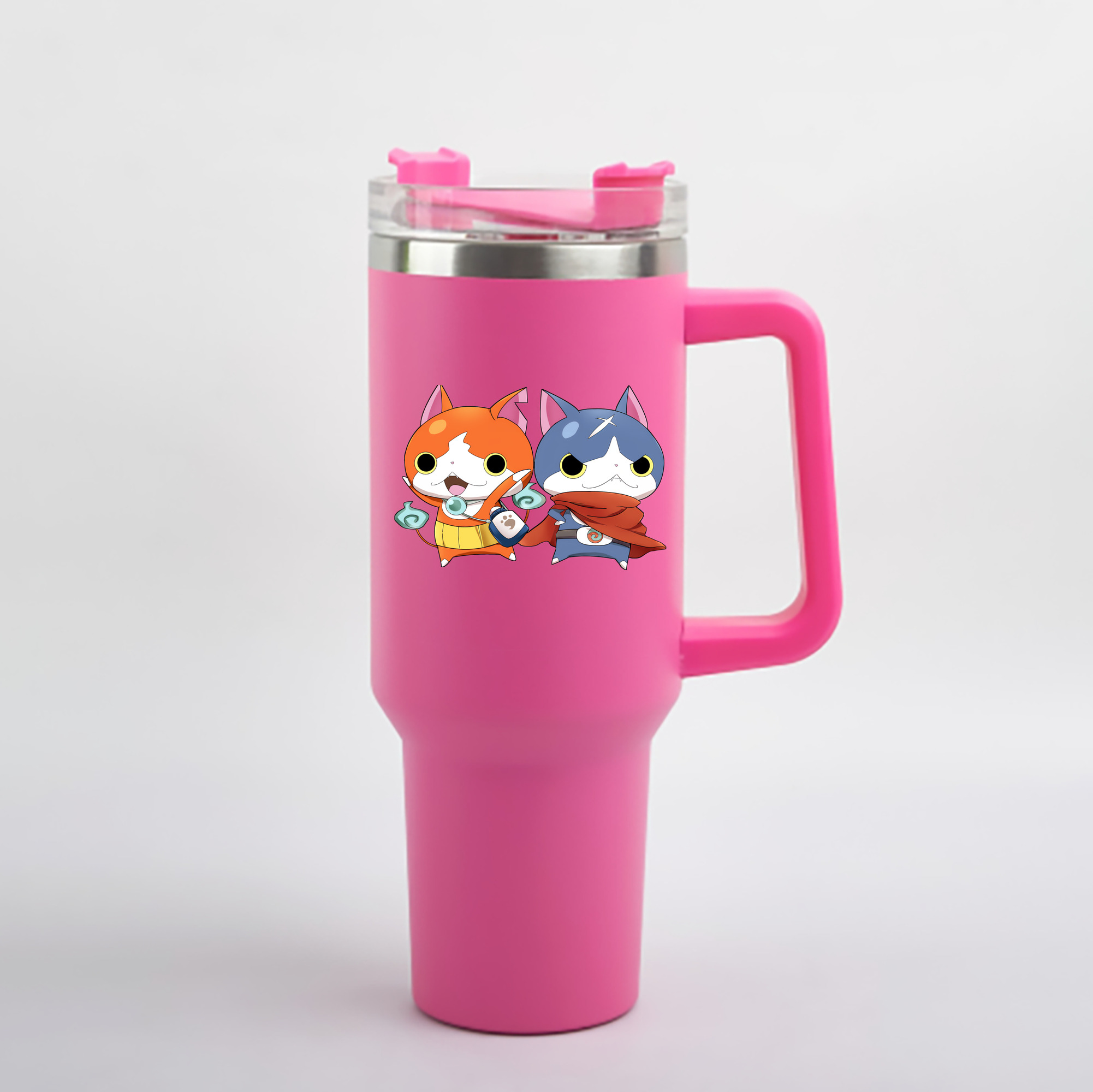 （画像用） 妖怪ウォッチ Yo-kai Watch 1200mL車用タンブラー - クリスタルステッカー（プラスチックストロー付き）